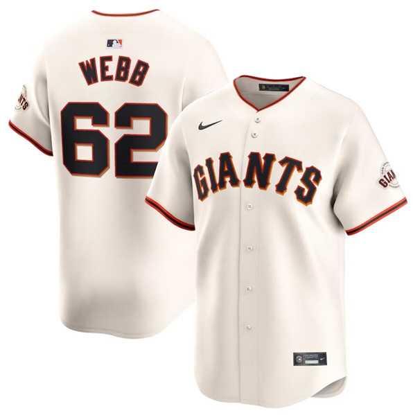 Mens San Francisco Giants #62 Logan Webb Cream Cool Base Stitched Baseball Jersey Dzhi